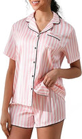 Women's Pajamas Set Sleepwear with Short Sleeve Top & Elastic Waist Shorts