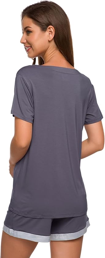 Viscose from Bamboo Pajamas Set for Women Soft Short Sleeve with Shorts Cooling Summer Plus Size Pjs Sets Sleepwear S-4X